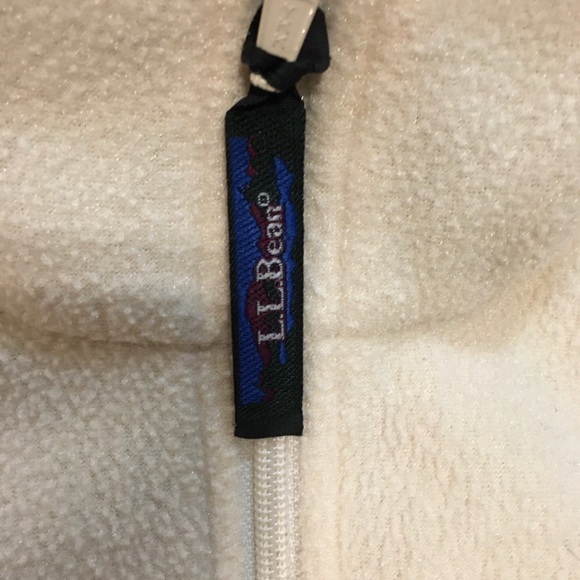 L.L. Bean women’s White Fleece Jacket Med - Picture 4 of 6